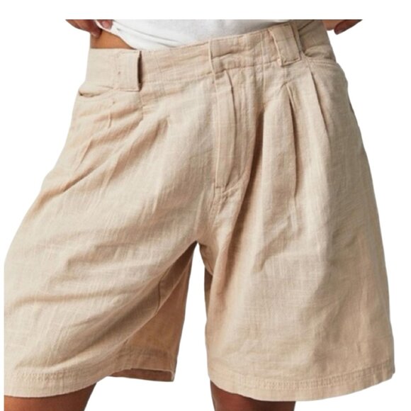 Free People Linen Trouser Shorts - Size 4 - Picture 2 of 5